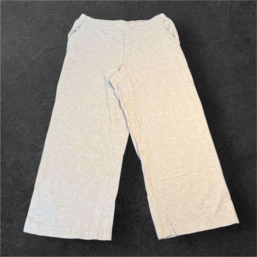 Joe Fresh Linen Blend Women's Wide Leg Pants Tan sz L